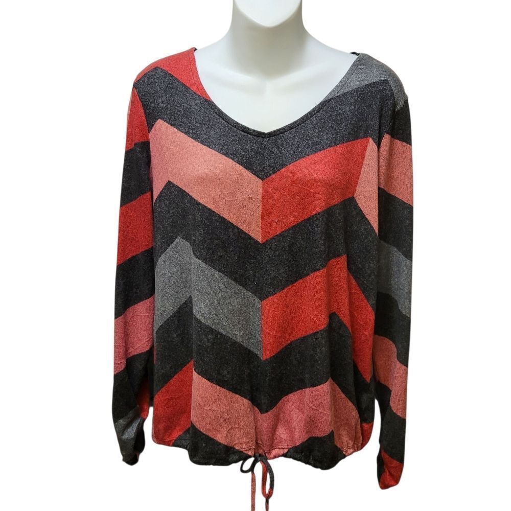 2/$20 Lily Morgan Pink & Grey Blouse Top Size: M